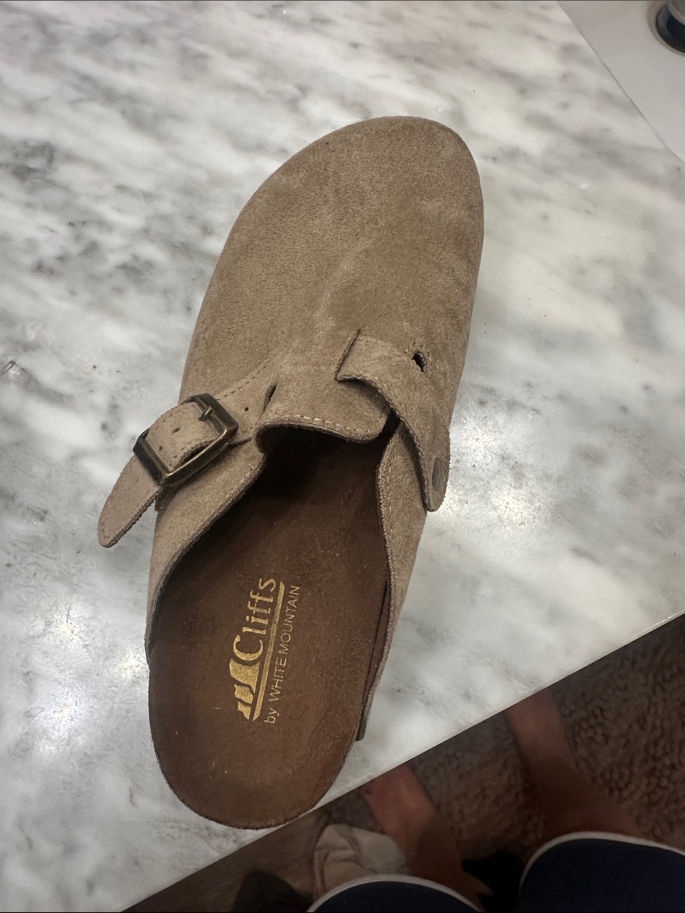 Cliffs by WHITE MOUNTAIN Taupe Suede Slip-On Clog